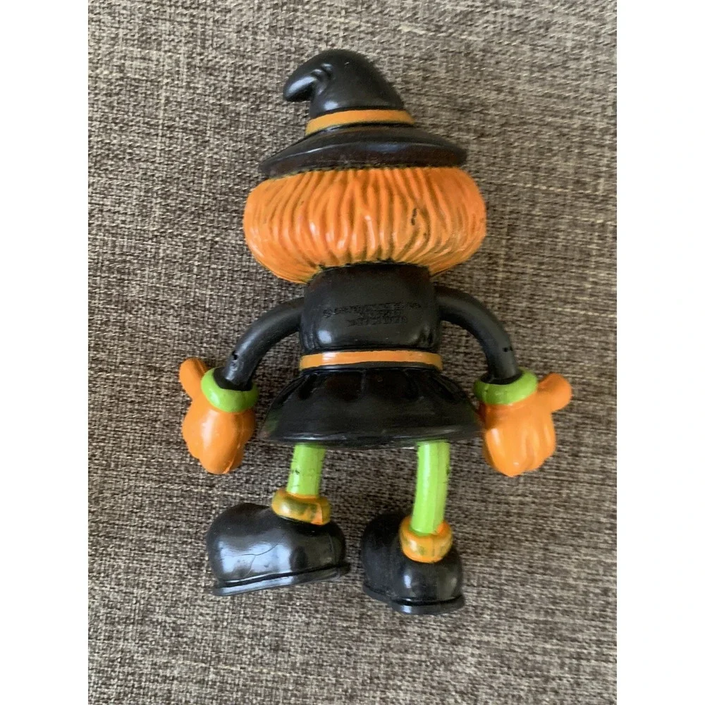 Bendable Witch  Pumpkin Toys Halloween Fun World Easter Unlimited VTG Bendy